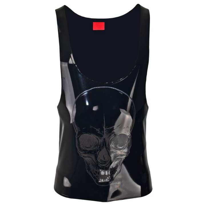 Tanktop - Muscle Shirt 3 SKULLS black Latex Laser Edition